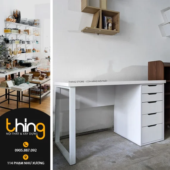 bàn ikea 1m2 1 tủ