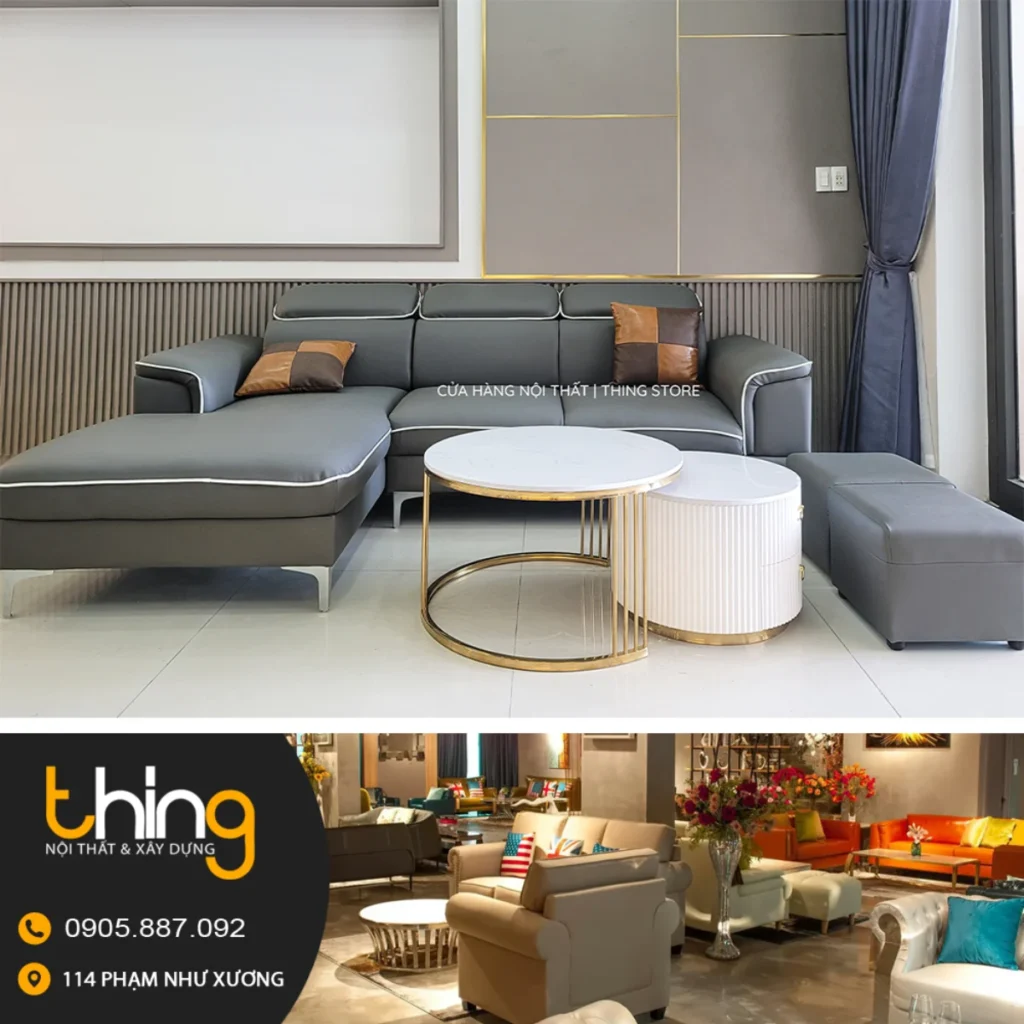 bàn sofa tròn mặt đá Thing Store